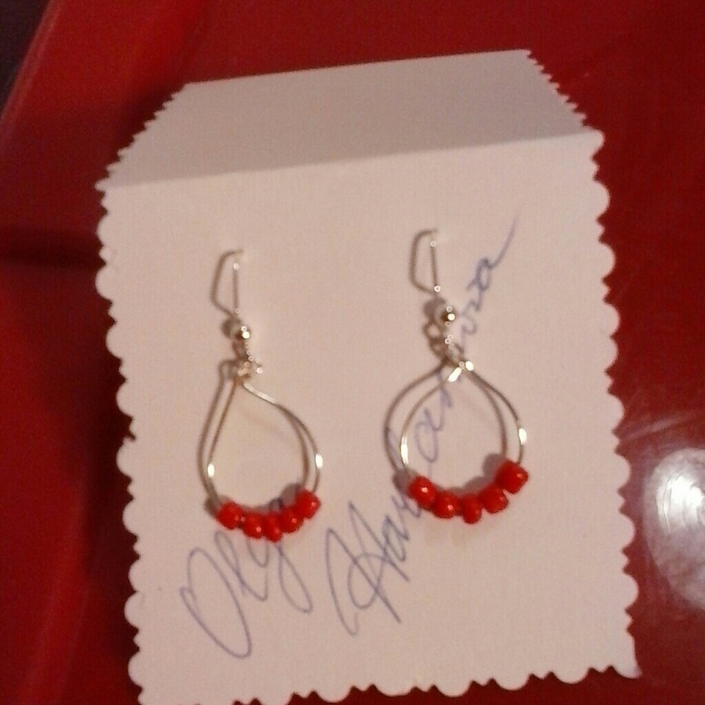 NWT Handmade Hoops Glass Beads
